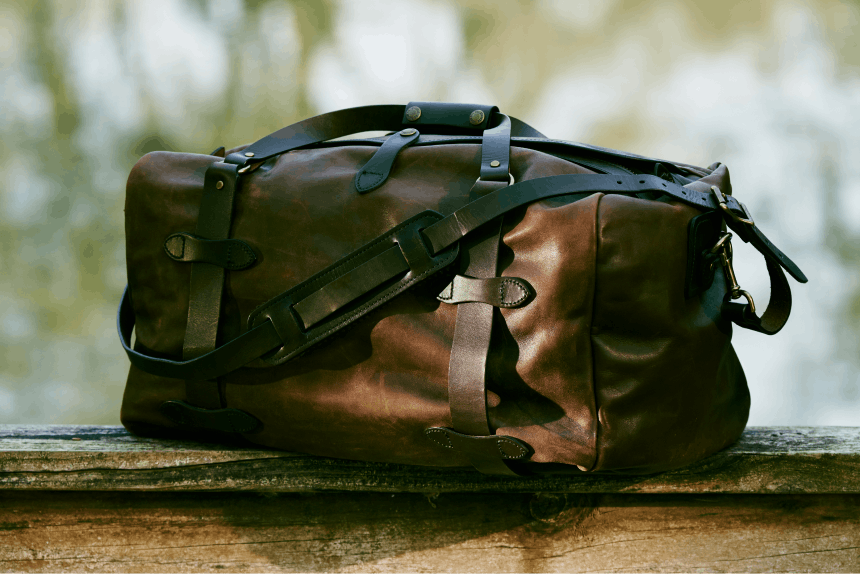 Filson Medium Weatherproof Leather Duffle Bag